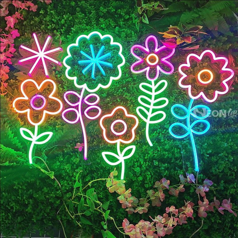 Bouquet of Flowers Neon Sign – Taro Queen Shop