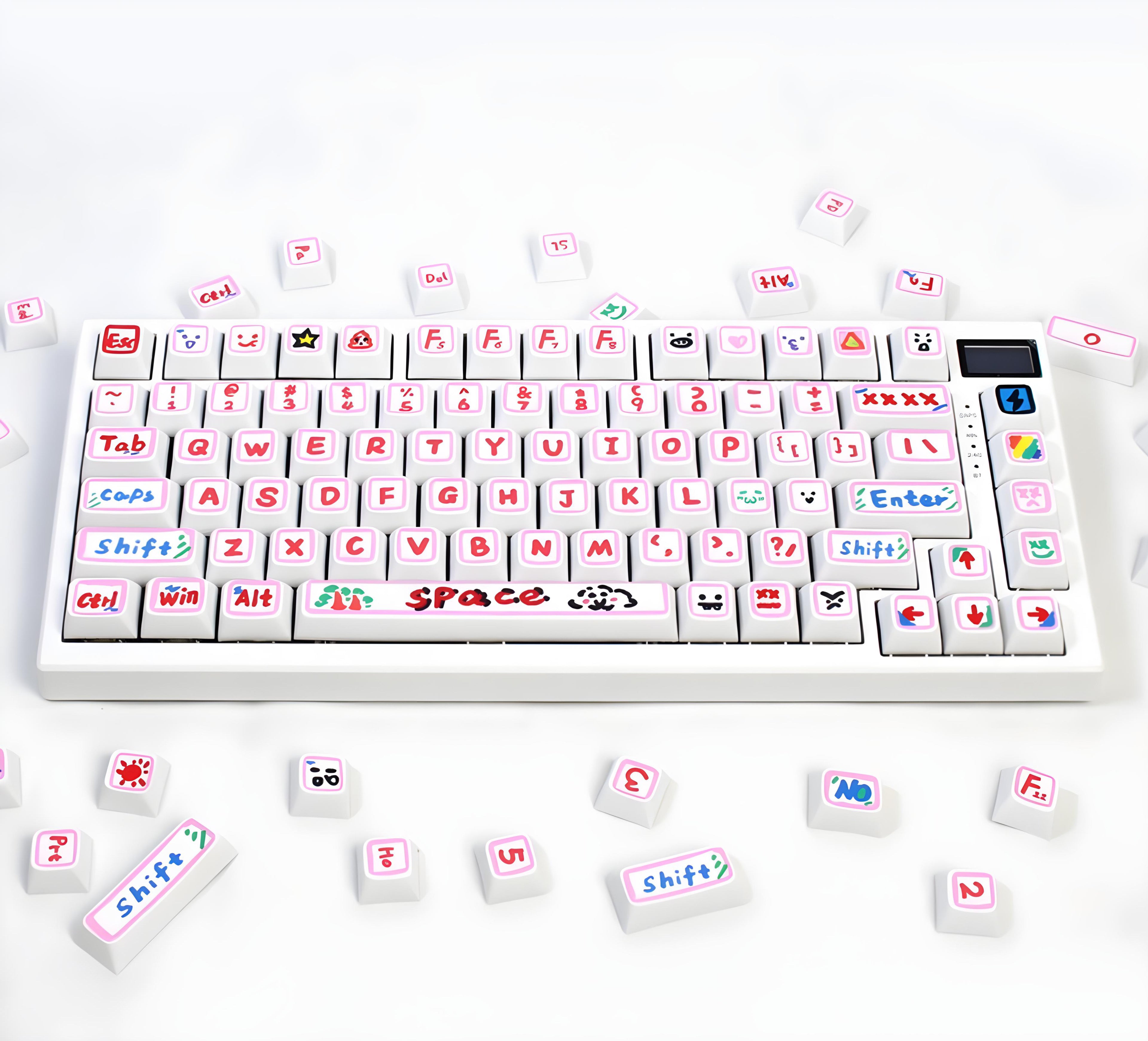 Cute Pink Marker Keycap Set