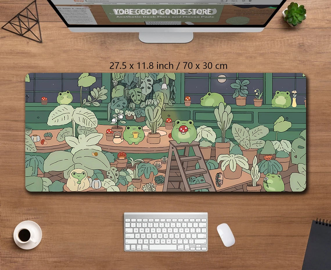 Cozy Frogs Computer Gaming Mat