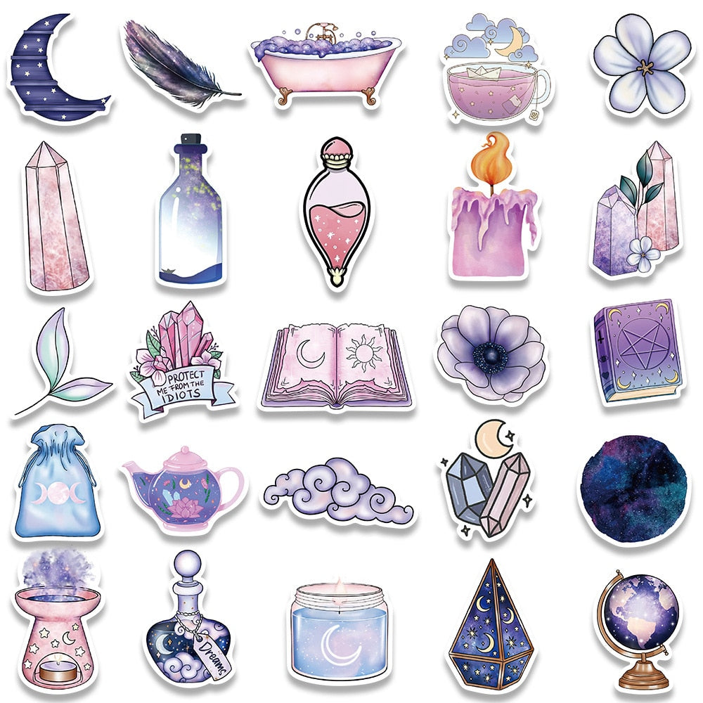 Witchy Crystal Stickers- 50 ct