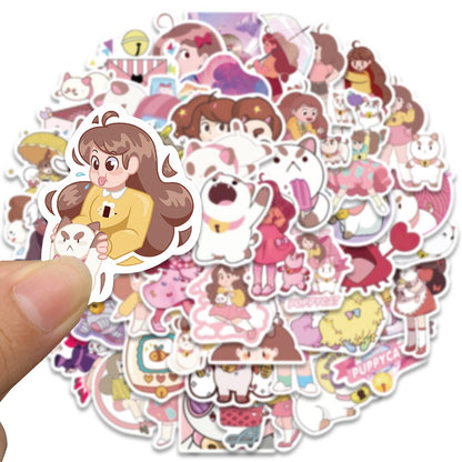 Puppycat and Bee Stickers- 50ct