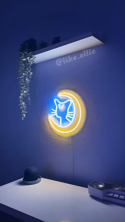 Sailor Moon Luna Cat Neon Sign