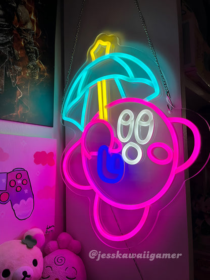 Kirby with Umbrella Neon Sign
