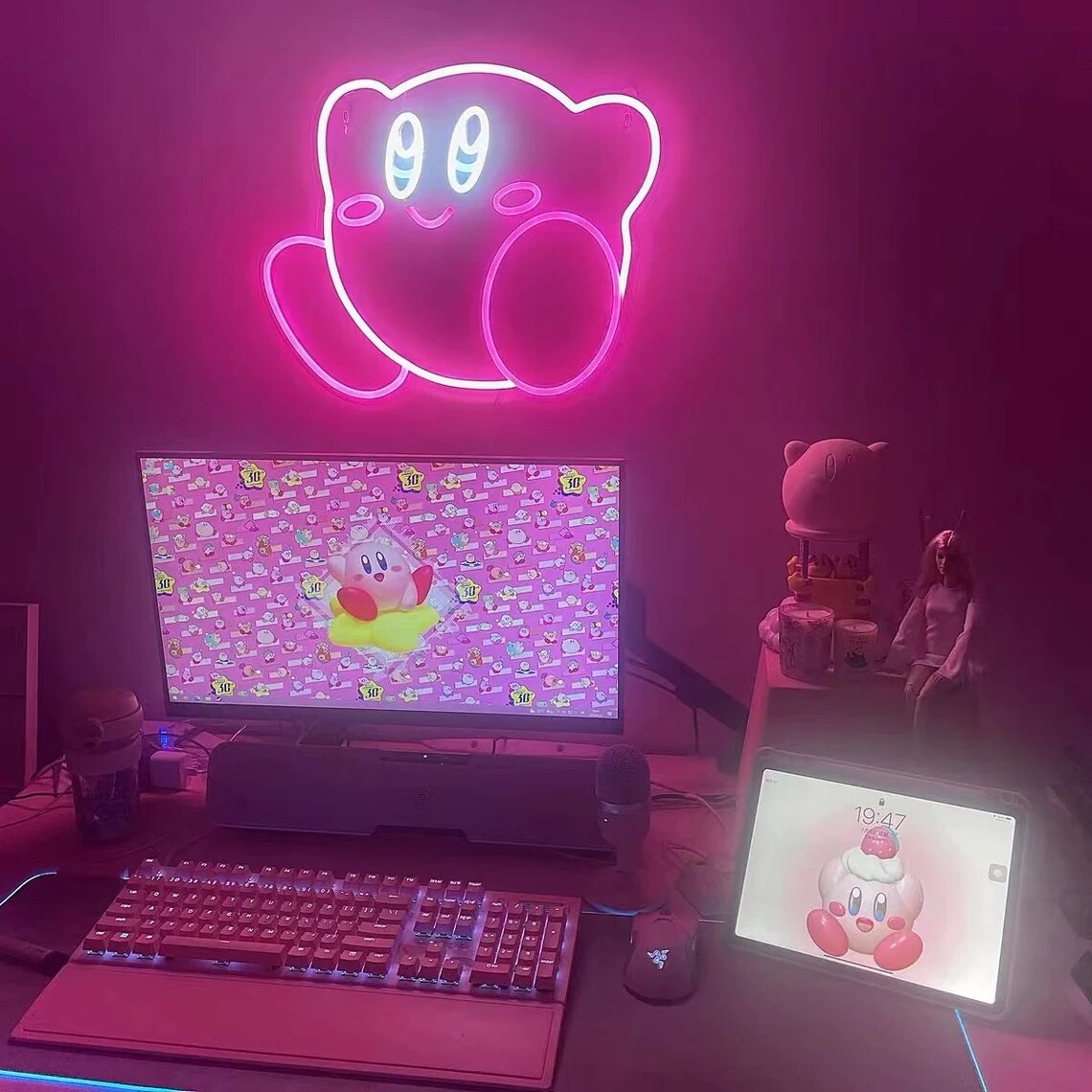 Jumping Kirby Neon Light