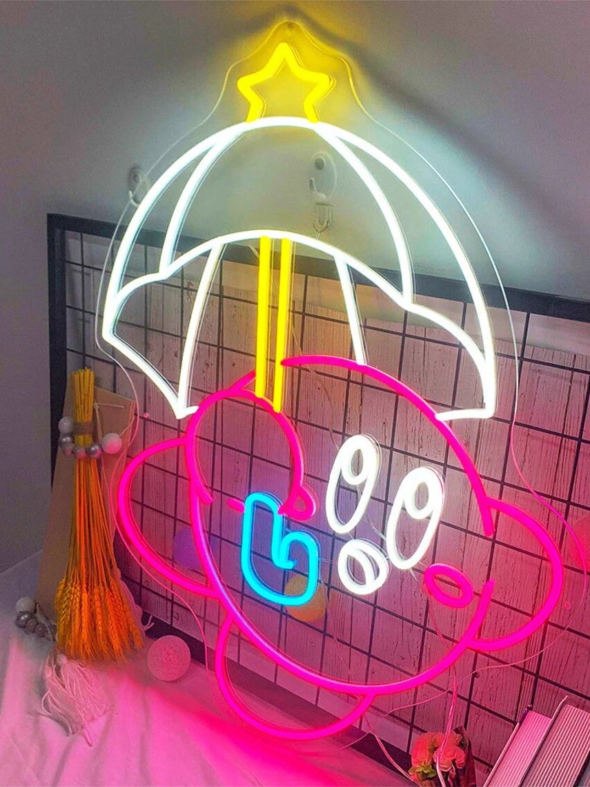 Kirby with Umbrella Neon Sign