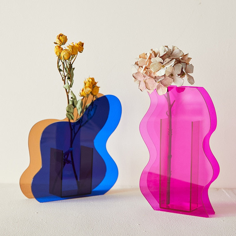 Wavy Geometric Acrylic Vases