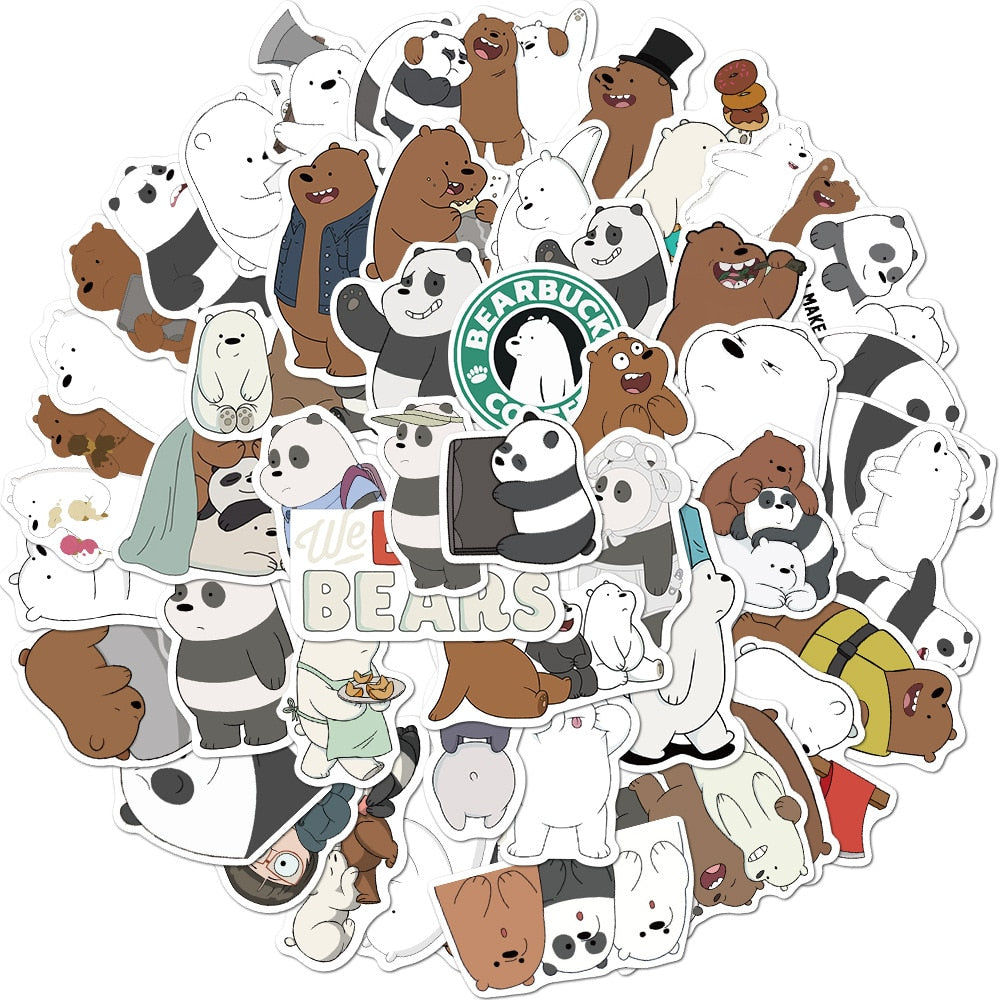 We Bare Bears Cute Stickers 50ct