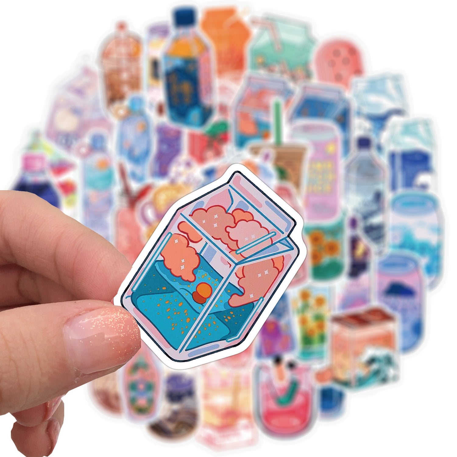 Aesthetic Boba Soda Drink Stickers 50ct