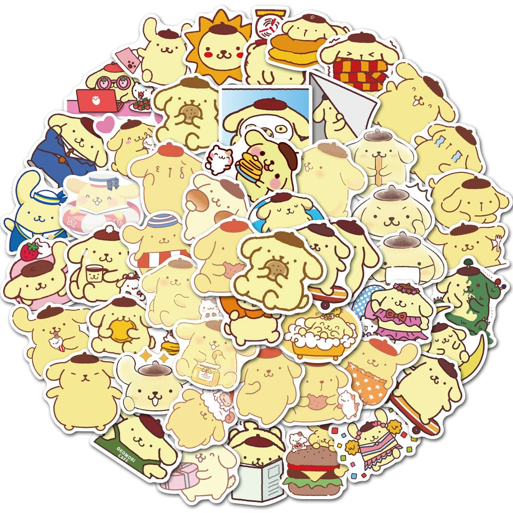 Pompompurin Pudding Dog Sanrio Stickers 50ct