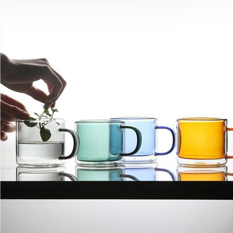 Transparent Colorful Glass Cups