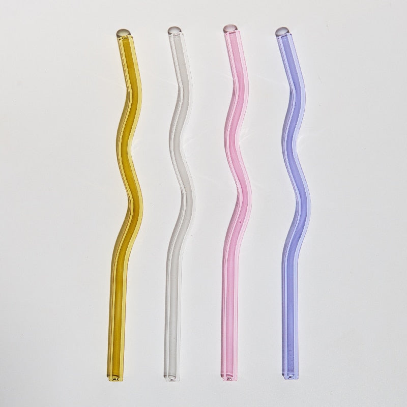 Squiggly Twisty Glass Straws