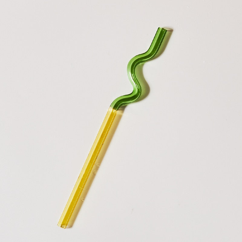 Squiggly Twisty Glass Straws