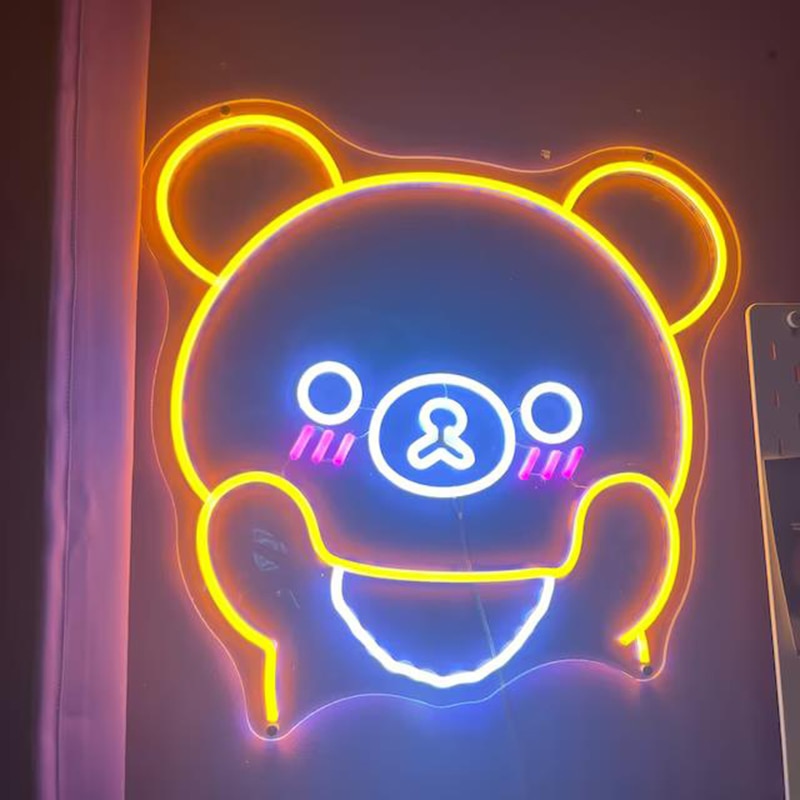 Shy Bear Neon Sign