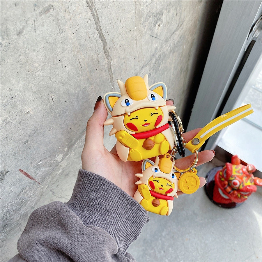 Lucky Pikachu Meowth Airpods Case