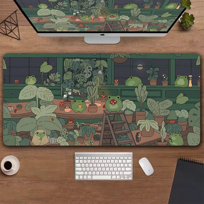 Cozy Frogs Computer Gaming Mat