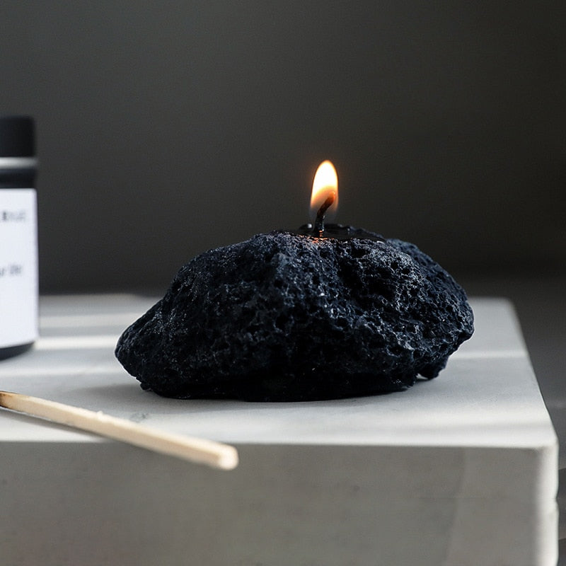 Mini Black Stone Candle