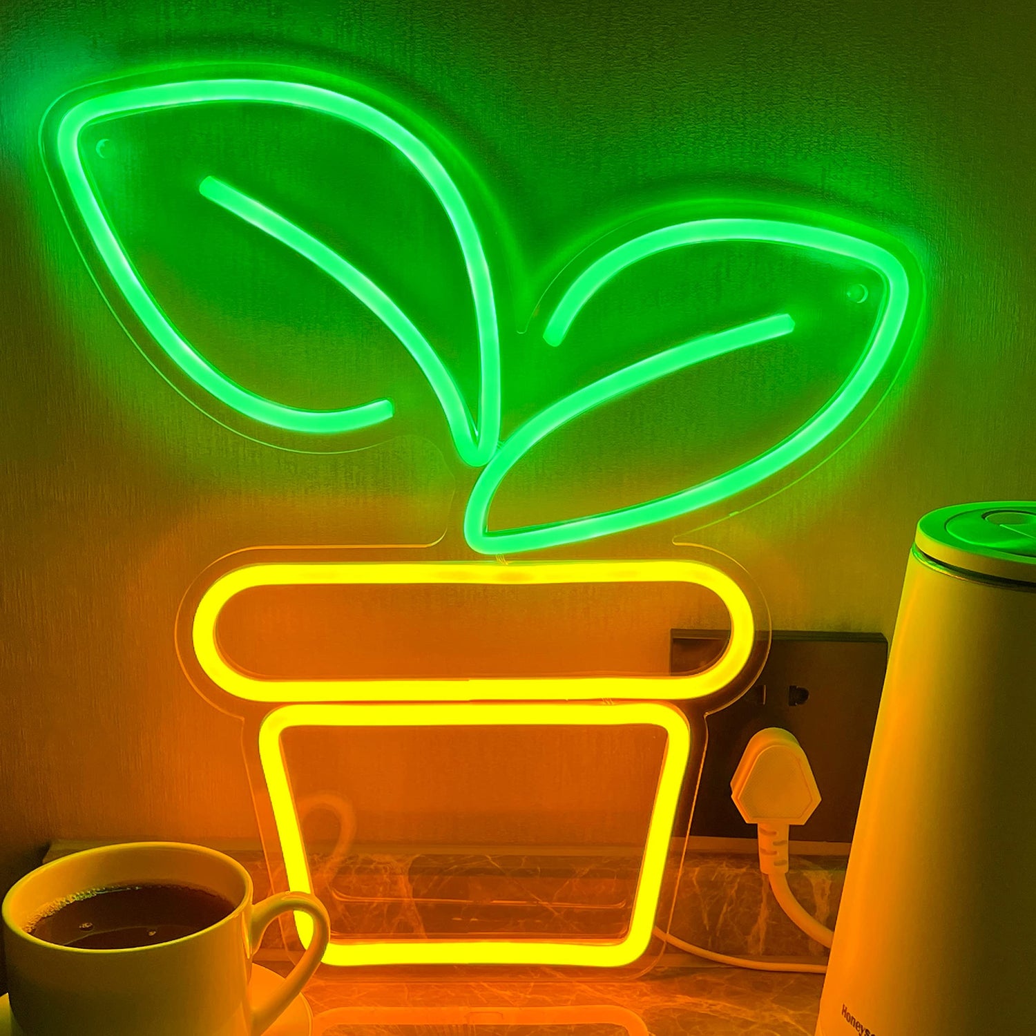 Potted Plant Neon Light