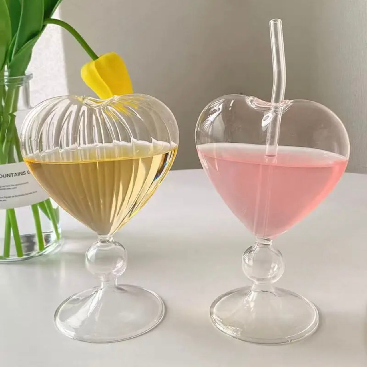 Heart Shaped Glass Cups