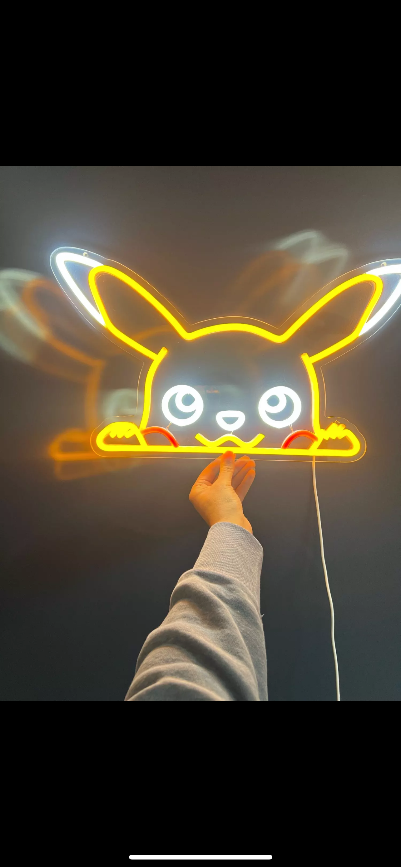 Peeking Pikachu Neon Sign